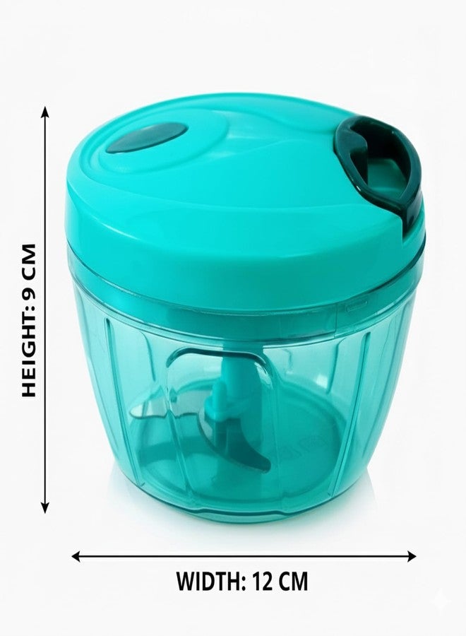 KBS Chopper Mini Handy and Compact for Effortlessly Chopping Vegetables and Fruits for Your Kitchen Accessories with 3 Blades Green, Polypropylene 400 ml - Image 2